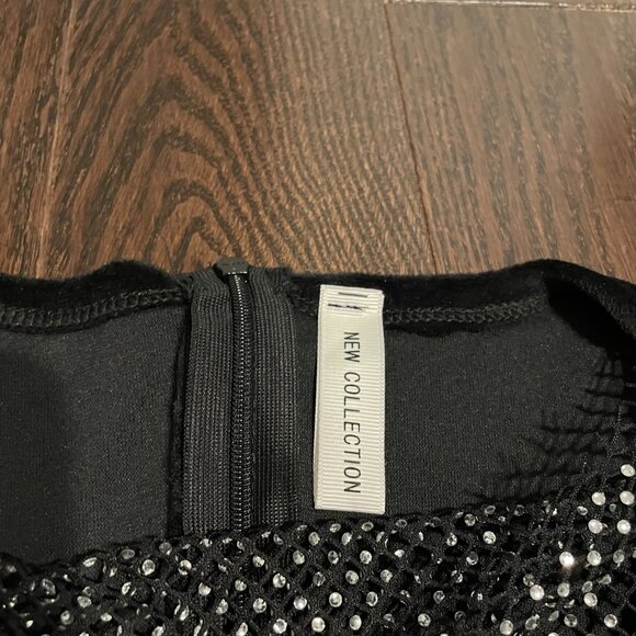 Black Velvet Rhinestone Dress - Picture 4 of 5